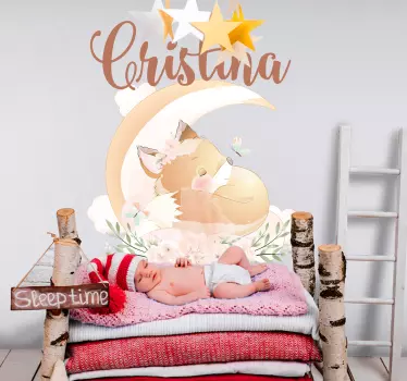 Wandtattoo Kinderzimmer personalisiertes fuchs-design - TenStickers
