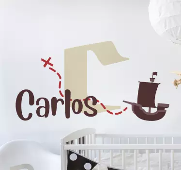Wandtattoo Kinderzimmer personalisiertes piratenabenteuer - TenStickers