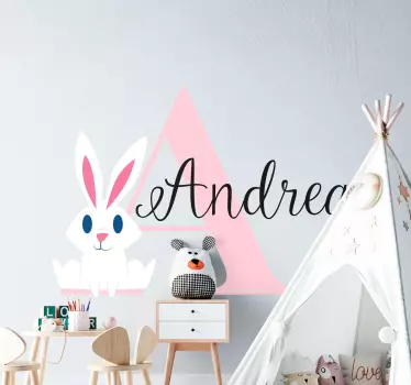 Wandtattoo Kinderzimmer personalisierung des hasennamens - TenStickers