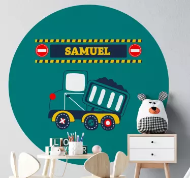 Wandtattoo Kinderzimmer personalisierung mit lkw-motiven - TenStickers