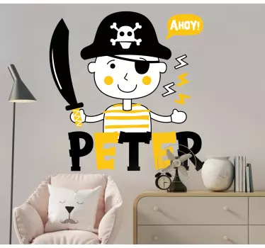Wandtattoo kinderzimmer piratenfiguren grafik - TenStickers