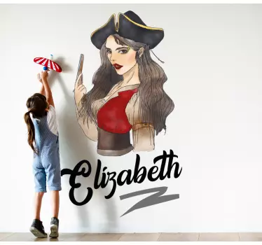 Wandtattoo kinderzimmer piratenmädchen kunstwerk - TenStickers