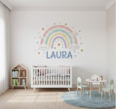 Wandtattoo kinderzimmer regenbogen mit namen - TenStickers