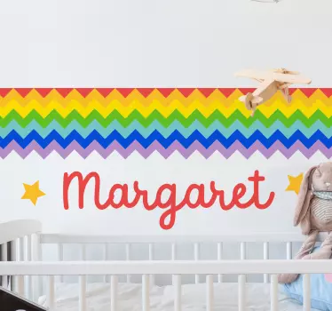 Wandtattoo kinderzimmer regenbogen zickzack-muster - TenStickers