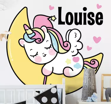 Wandtattoo kinderzimmer ruhendes einhorn mond - TenStickers