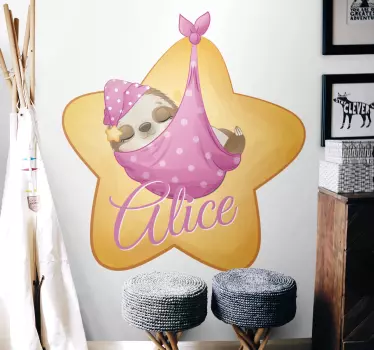 Wandtattoo kinderzimmer individueller faultierstern - TenStickers