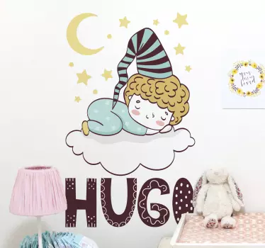 Wandtattoo Kinderzimmer schläfriger junge wolke - TenStickers