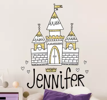 Wandtattoo Kinderzimmer schloss-personalisierungsoption - TenStickers