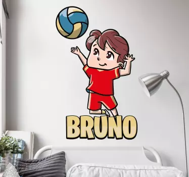 Wandtattoo Kinderzimmer spielerisches kindervolleyball - TenStickers