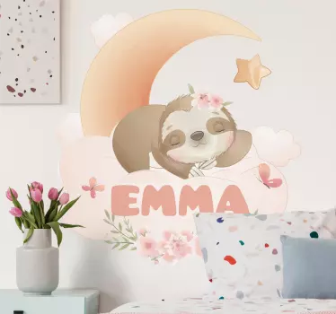 Wandtattoo Kinderzimmer süße faultierillustration - TenStickers