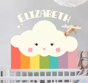 Wandtattoo kinderzimmer süße glückliche wolke - TenStickers