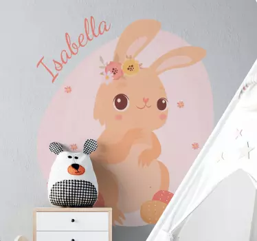 Wandtattoo kinderzimmer süße hasenillustration - TenStickers