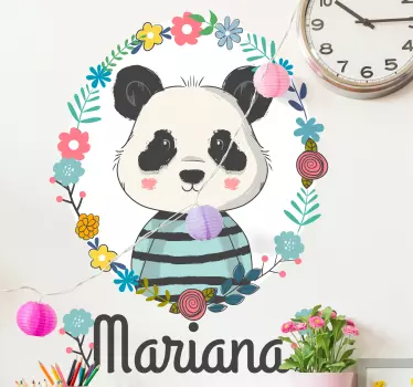 Wandtattoo Kinderzimmer süße pandaillustration - TenStickers