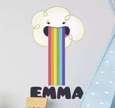 Wandtattoo kinderzimmer süße regenbogenwolke - TenStickers