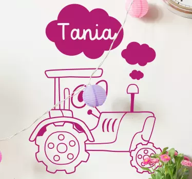 Wandtattoo kinderzimmer süße traktor illustration - TenStickers
