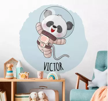 Wandtattoo Kinderzimmer süßer astronautenpanda - TenStickers