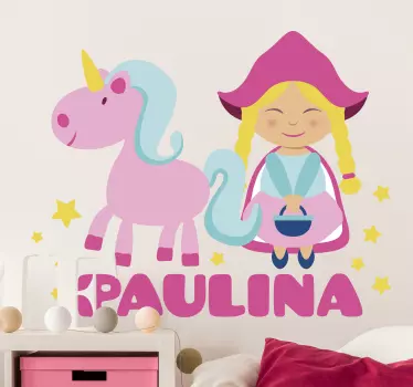 Wandtattoo kinderzimmer süßer einhorn begleiter - TenStickers