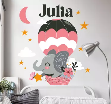 Wandtattoo kinderzimmer süßer elefant mit ballon - TenStickers