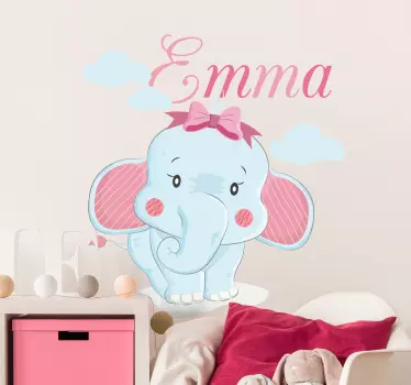 Wandtattoo Kinderzimmer süßer elefantencharakter - TenStickers
