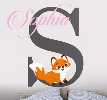Wandtattoo kinderzimmer süßer fuchs buchstabe - TenStickers
