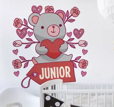 Wandtattoo Kinderzimmer süßer herzlicher bär - TenStickers