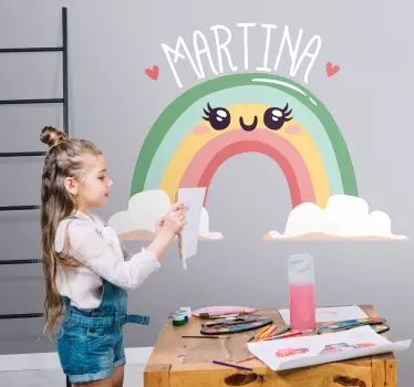 Wandtattoo kinderzimmer süßer regenbogencharakter - TenStickers