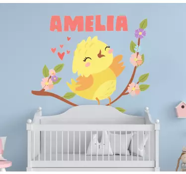 Wandtattoo kinderzimmer süßer singvogel - TenStickers