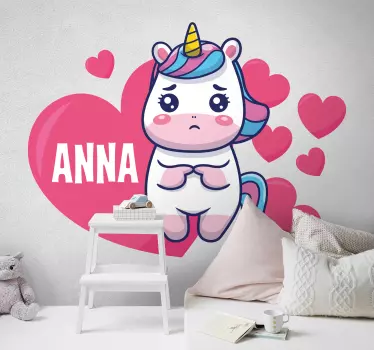 Wandtattoo kinderzimmer süßes einhorn herz - TenStickers