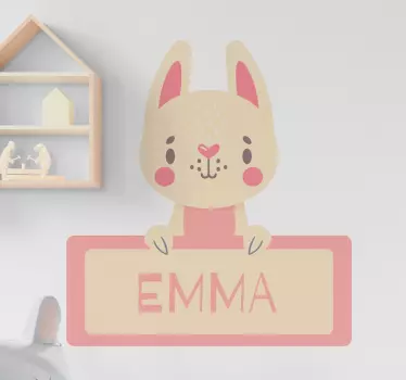 Wandtattoo Kinderzimmer hase mit namen - TenStickers