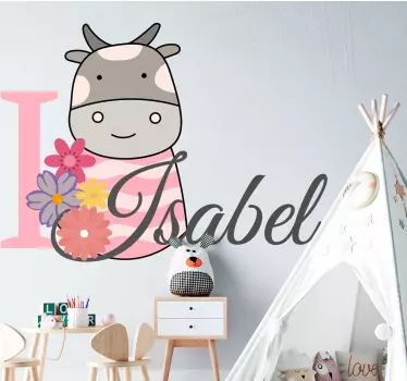 Wandtattoo baby kuh mit namen - TenStickers