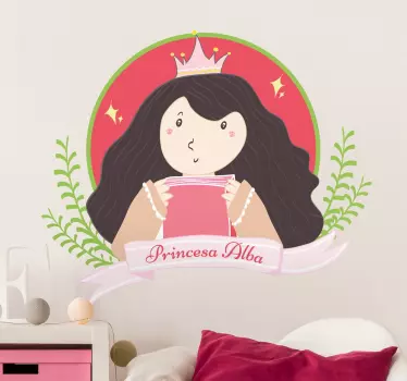 Wandtattoo kinderzimmer süßes prinzessinnenporträt - TenStickers