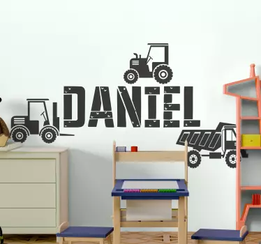 Wandtattoo Kinderzimmer thema baufahrzeuge - TenStickers