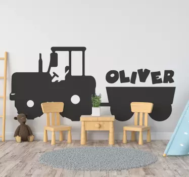 Wandtattoo kinderzimmer traktor mit namen personalisiert - TenStickers