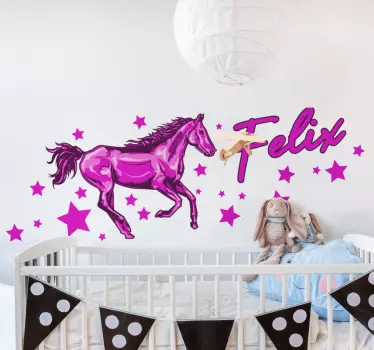 Wandtattoo kinderzimmer verspielte pferdefantasie - TenStickers