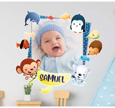 Wandtattoo kinderzimmer verspielter tierrahmen - TenStickers