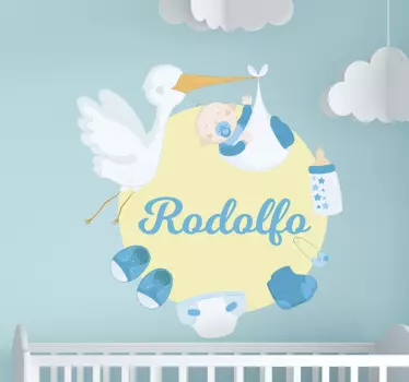 Wandtattoo Kinderzimmer willkommen, baby rodolfo - TenStickers