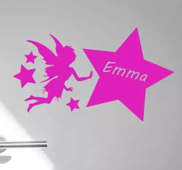 Wandtattoo Kinderzimmer zauberhafte fee mit stern - TenStickers
