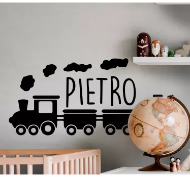 Wandtattoo kinderzimmer zug mit personalisiertem namen - TenStickers