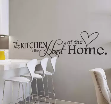 Wandtattoo Küche The Kitchen is The Heart of The Home - TenStickers