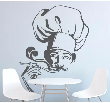 Wandtattoo Koch kocht und riecht suppe - TenStickers