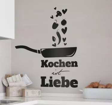 Wandtattoo Küche Spruch Kochen ist Liebe - TenStickers