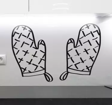 Wandtattoo Küche Kochhandschuhe - TenStickers