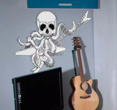 Wandtattoo Krake mit Gitarre - TenStickers