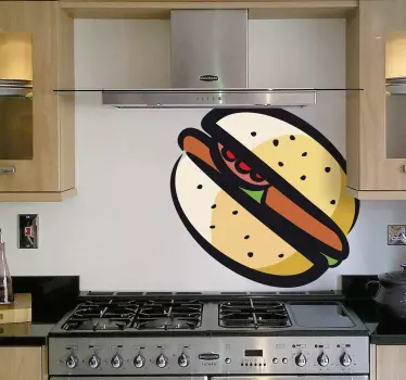 Wandtattoo Küche Burger - TenStickers