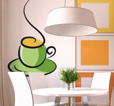 Wandtattoo Küche dampfende Kaffeetasse - TenStickers