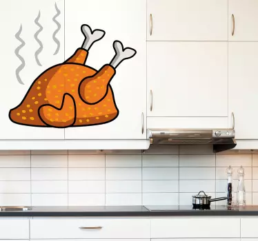 Wandtattoo Küche ganzes Hähnchen - TenStickers