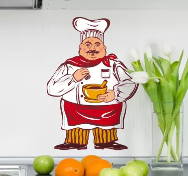 Wandtattoo Küche Koch - TenStickers