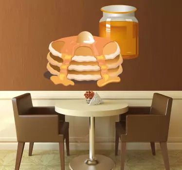 Wandtattoo Küche Pfannkuchen und Honig - TenStickers