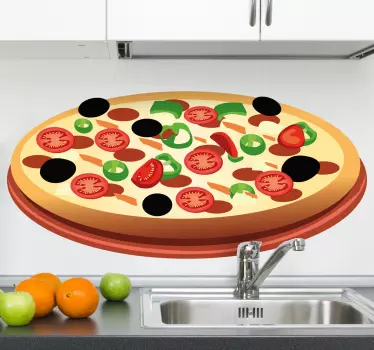 Wandtattoo Küche Tomatenpizza - TenStickers