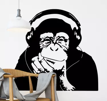 Wandtattoo Jugendzimmer Banksy Affe - TenStickers